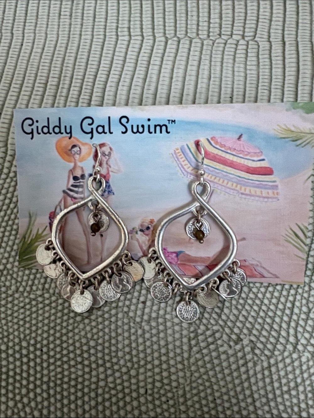 Stella & Dot Silver Dangle Coin Chandelier Earrings